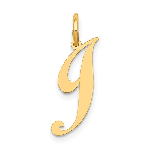 10K Medium Fancy Script Initial J Charm