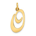 10k Large Fancy Script Letter O Initial Charm
