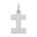 10k White Gold Small Block Initial I Charm