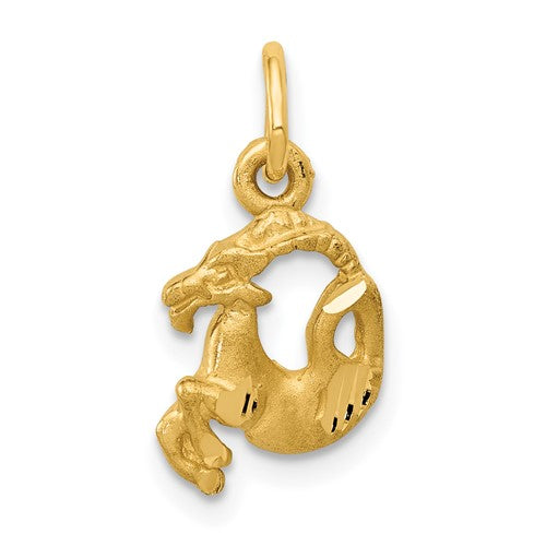 10k Capricorn Zodiac Charm