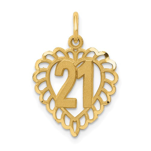 10k 21 in Heart Charm