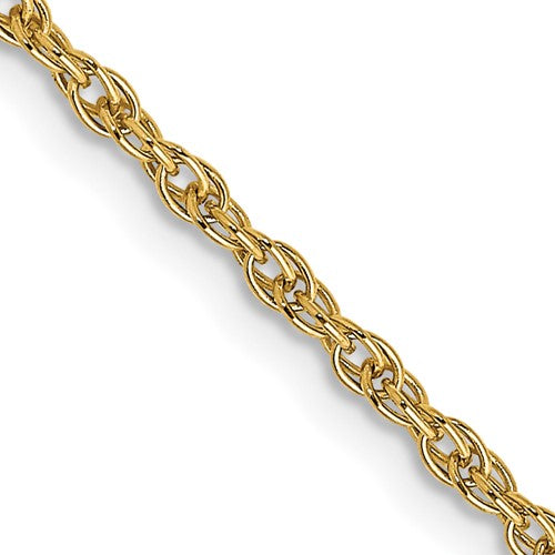 14K 1.55mm Carded Cable Rope Chain