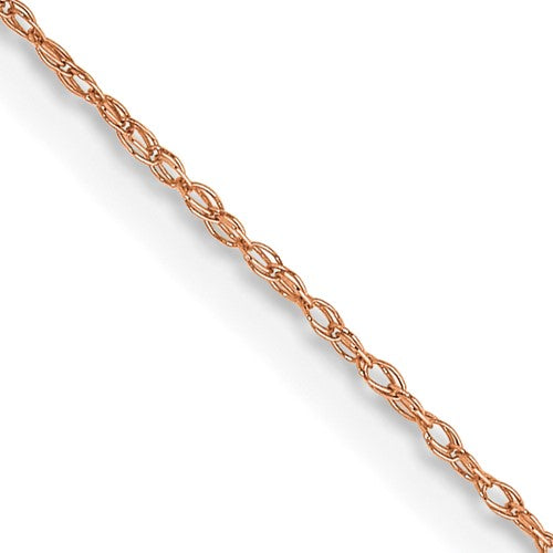 14k  Rose Gold .5 mm Carded Cable Rope Chain