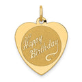 14k HAPPY BIRTHDAY Heart Disc Charm