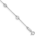 14K White Gold  Polished Disc 9in Plus 1in ext. Anklet