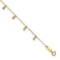 14K Oval Chain Diamond Cut Dots 10in plus 1in Ext Anklet