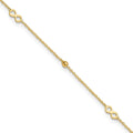 14K Polished Infinity 9in Plus 1in ext Anklet