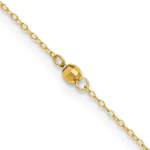 14K Mirror Beads 9in Plus 1in Ext Anklet