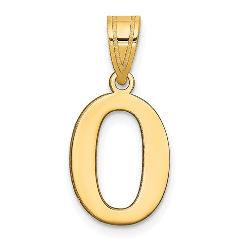 14k Polished Number 0 Pendant