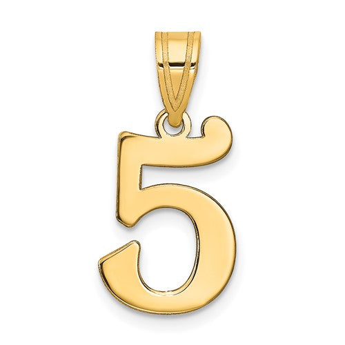 14k Polished Number 5 Pendant