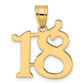 14k Polished Number 18 Pendant