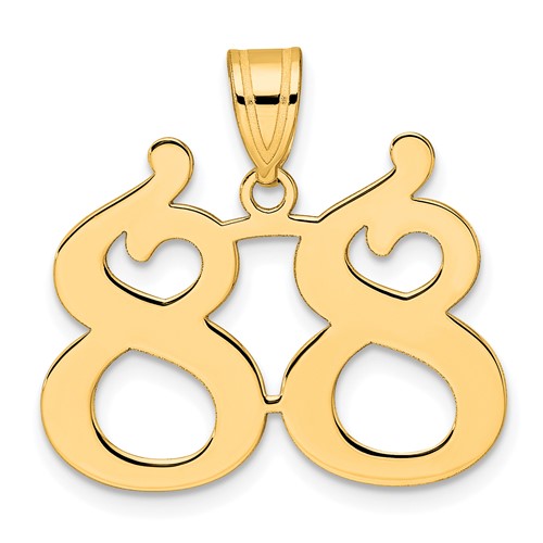 14k Polished Number 00 Pendant