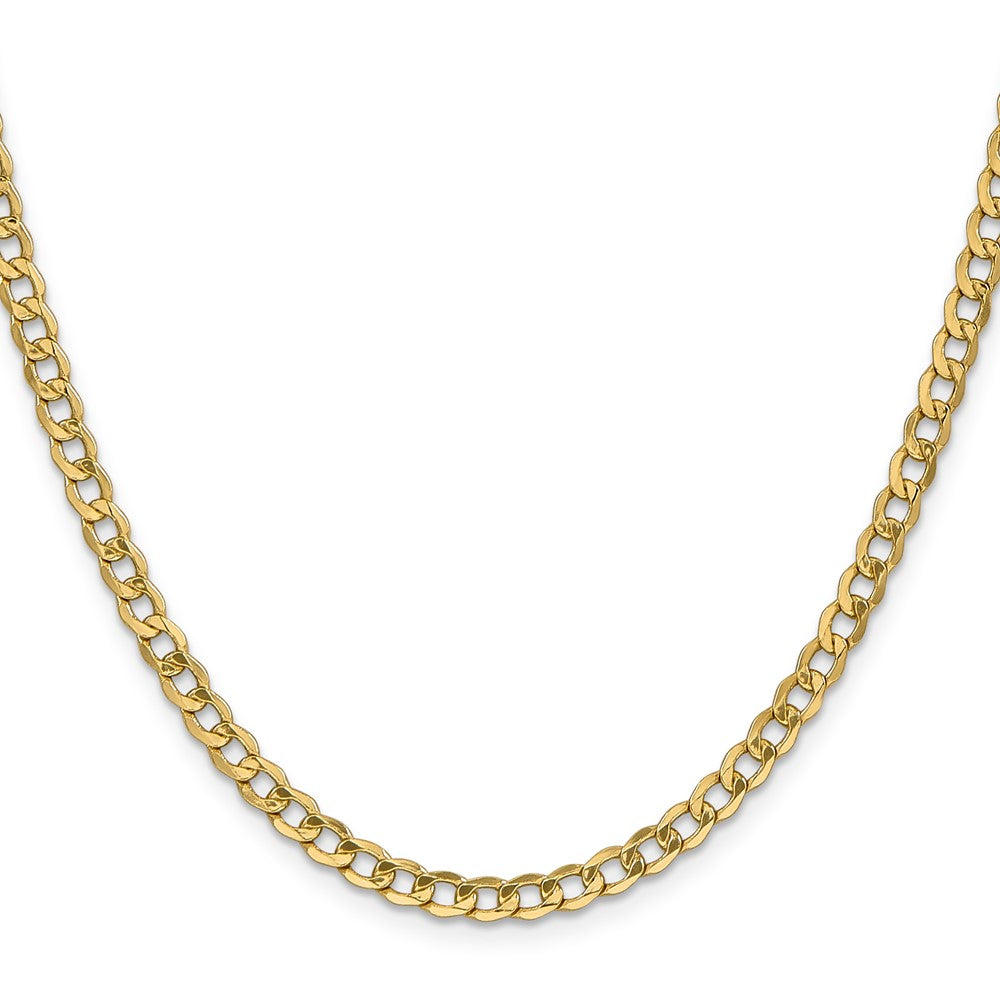 14k 4.3mm Semi-Solid Curb Chain