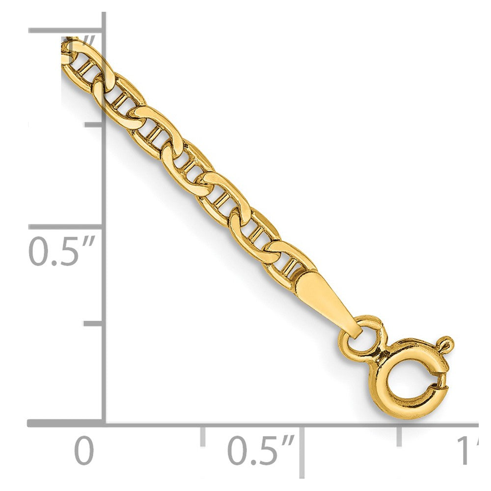 14k 2.4mm Semi-Solid Anchor Chain Anklet