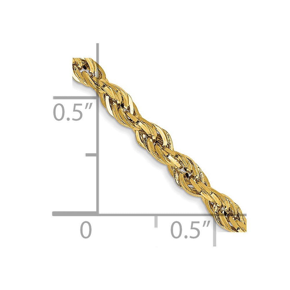 14ky 2.8mm Semi-Solid Rope Chain Anklet
