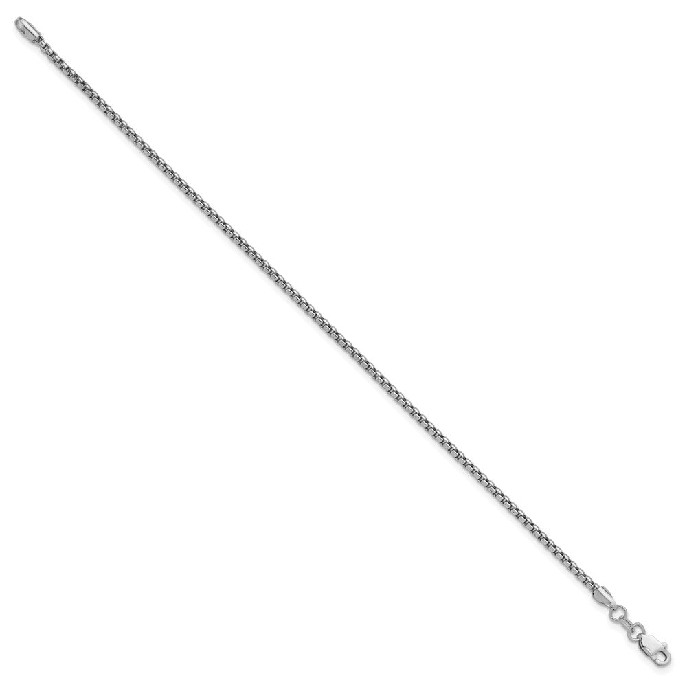 14k White Gold 1.75mm Semi-Solid Round Box Chain