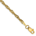 14k 2.75mm Lightweight Singapore Chain Anklet