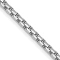 14k White Gold 2.45mm Semi-Solid Round Box Chain