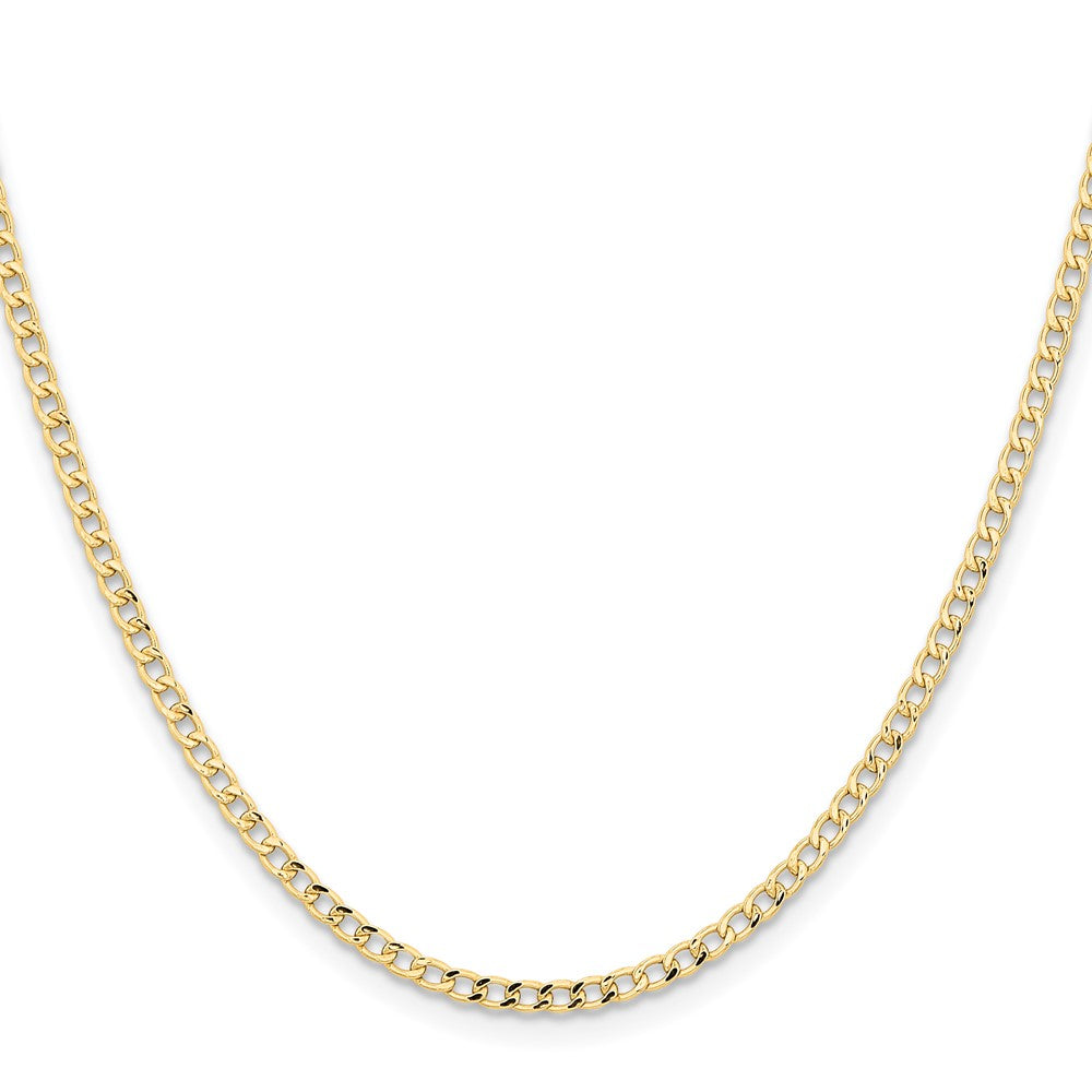 14k 2.85mm Semi-Solid Curb Chain