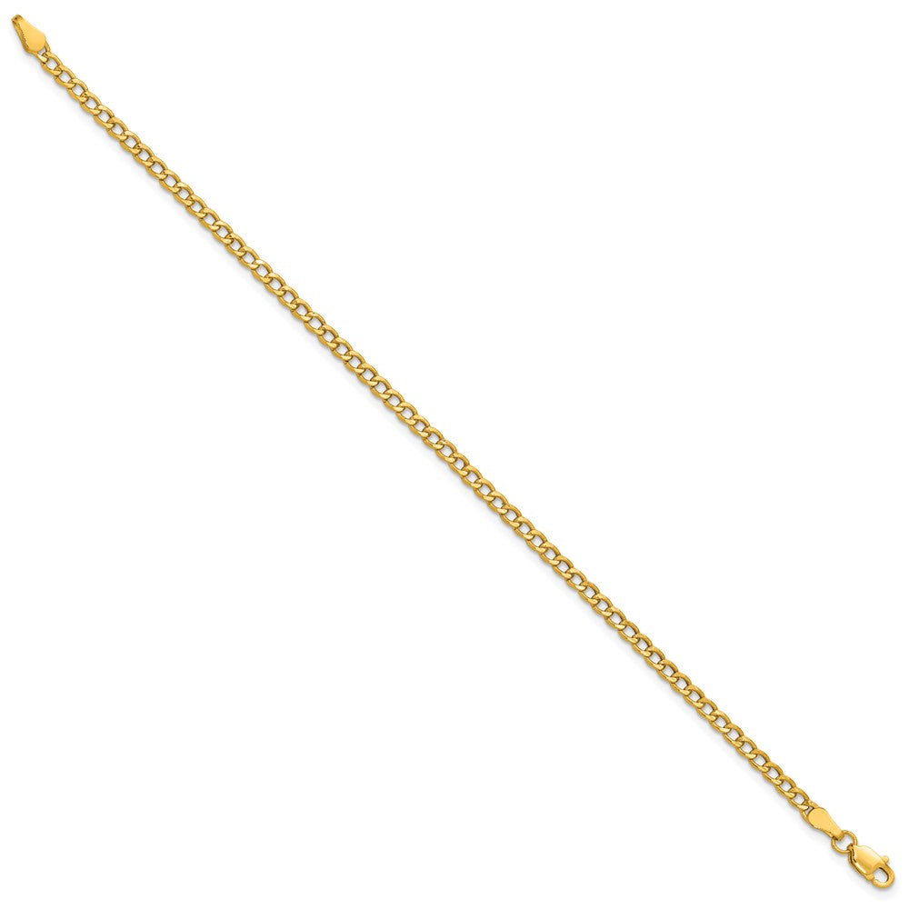14k 2.85mm Semi-Solid Curb Chain Anklet