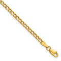 14k 2.85mm Semi-Solid Curb Chain Anklet
