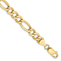 14k 7.3mm Semi-Solid Figaro Chain