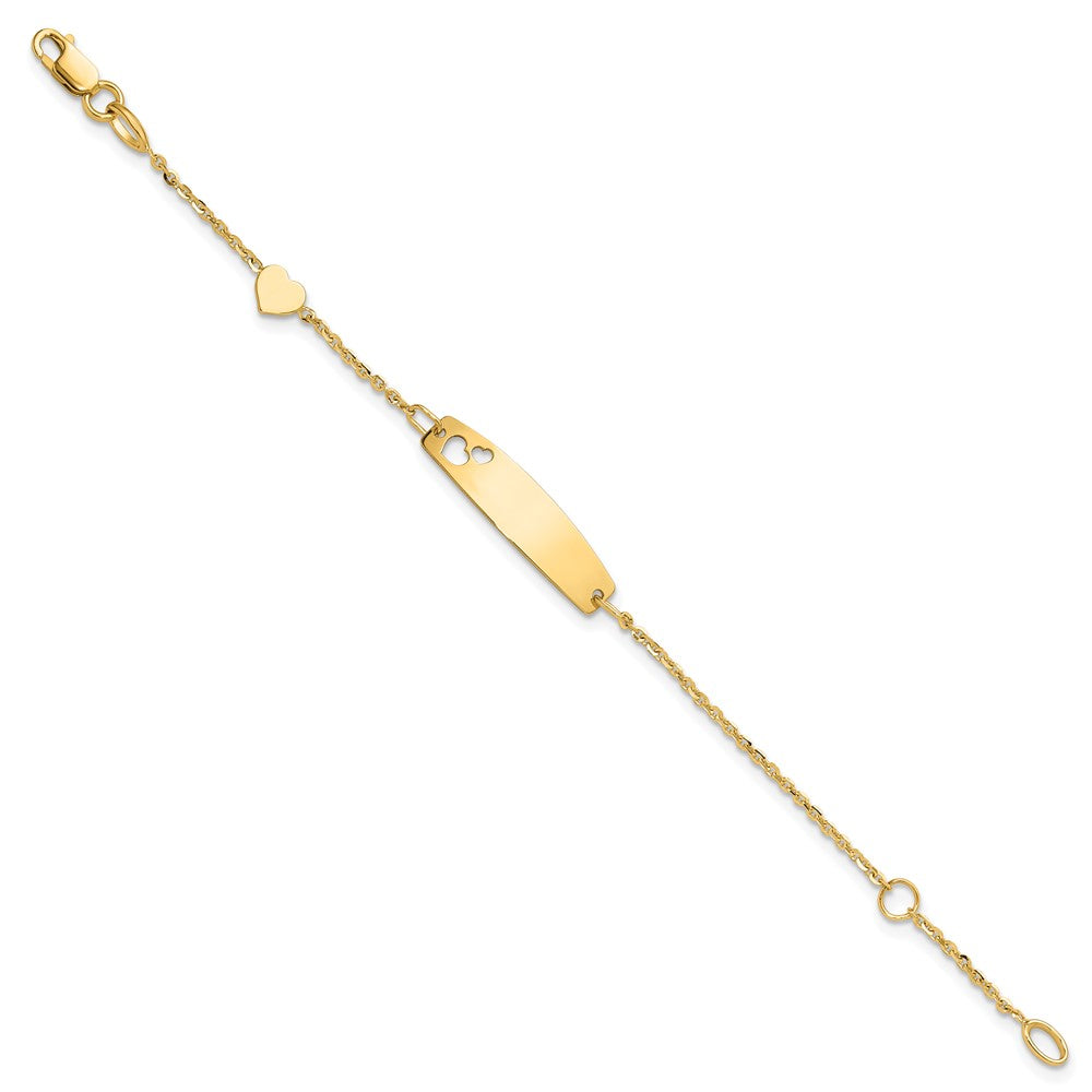 14K Polished Heart Children's ID Bracelet