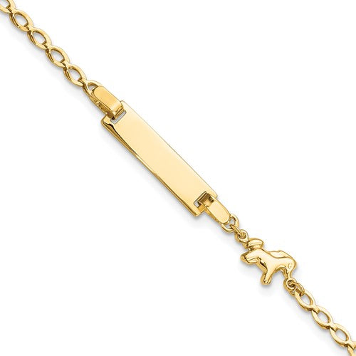 14K Polished Horse / Pony Children's ID Bracelet