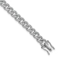 14K White Gold Polished Diamond Fancy Curb Bracelet