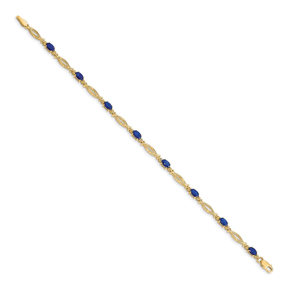 10k Diamond and Sapphire Bracelet