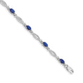 14k White Gold Diamond and Sapphire Bracelet