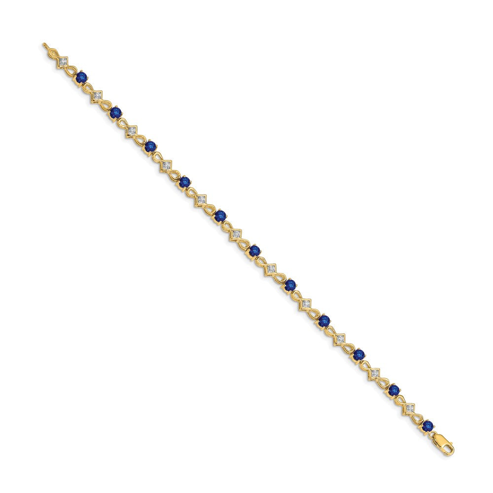 14k Diamond and Sapphire Bracelet