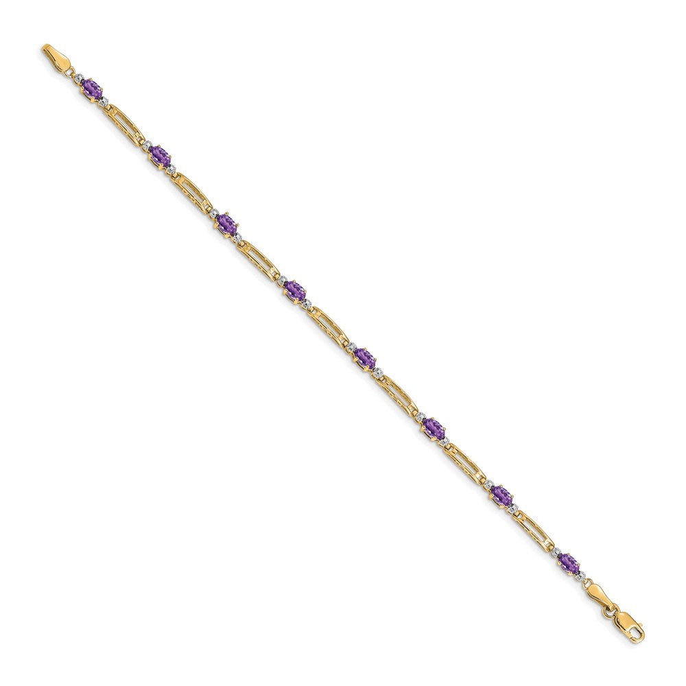 14k Diamond and Amethyst Bracelet