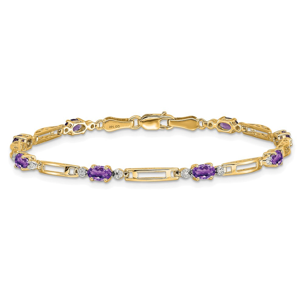 14k Diamond and Amethyst Bracelet