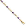 14k Diamond and Amethyst Bracelet