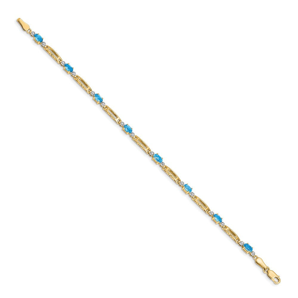 14k Diamond and Blue Topaz Bracelet
