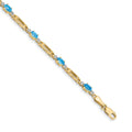 14k Diamond and Blue Topaz Bracelet