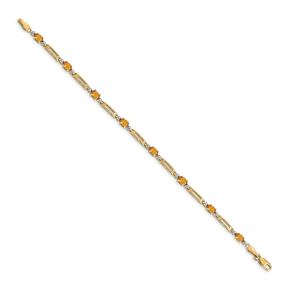 14k Diamond and Citrine Bracelet