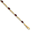 10k Diamond and Garnet Bracelet