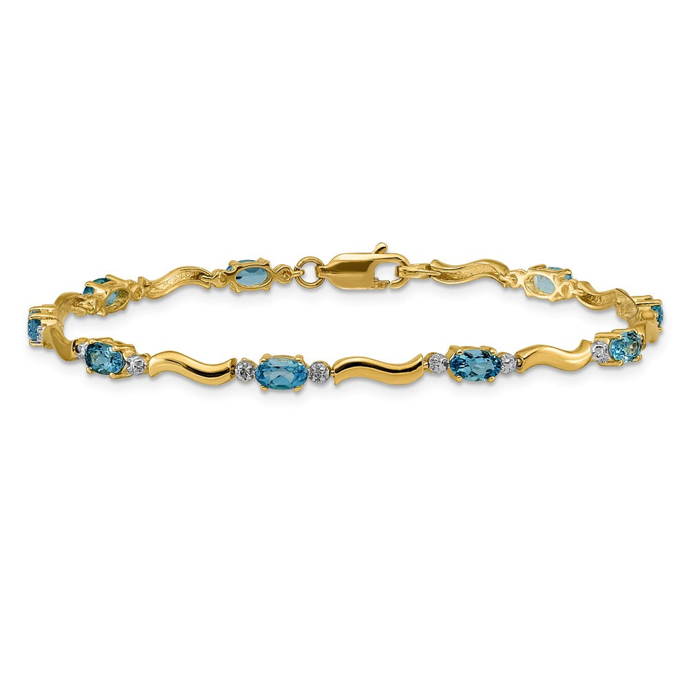 10k Fancy Diamond and Blue Topaz Bracelet