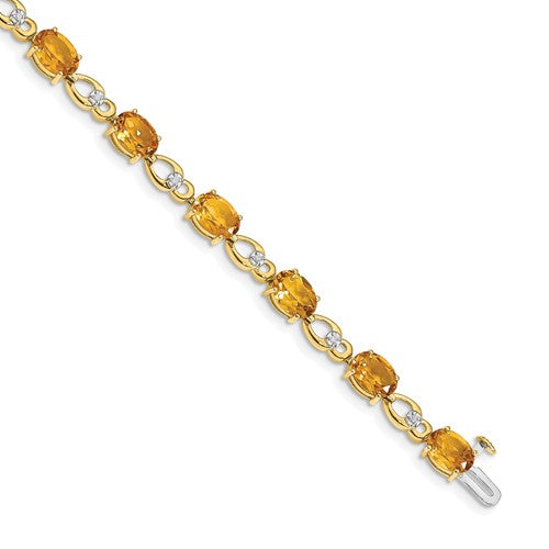 14k Citrine and Diamond Bracelet