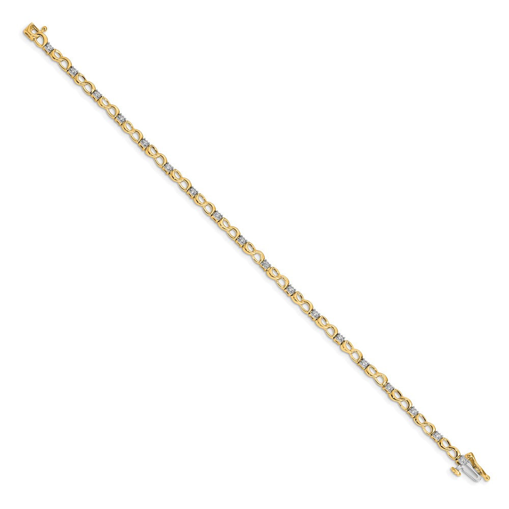 10k Diamond Figure 8 Link Bracelet
