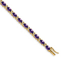 14k Oval Amethyst and Diamond Bracelet