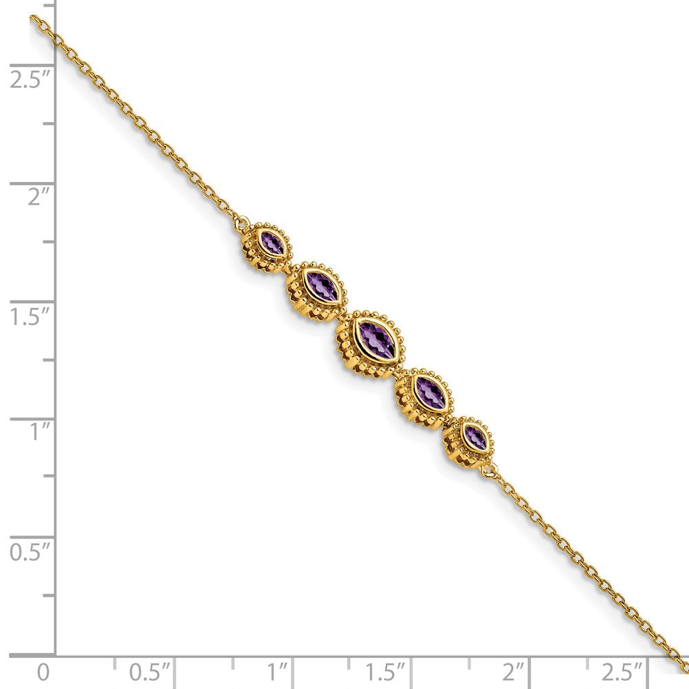 14k Marquise Amethyst Bracelet