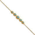 14k Marquise Blue Topaz Bracelet