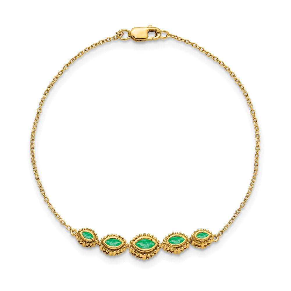 14k Marquise Emerald Bracelet
