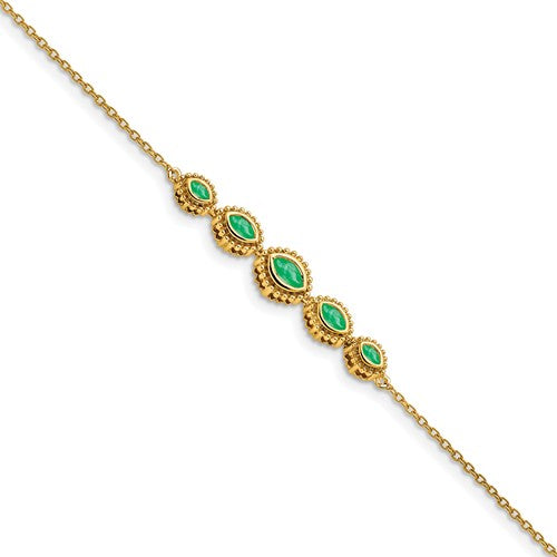 14k Marquise Emerald Bracelet