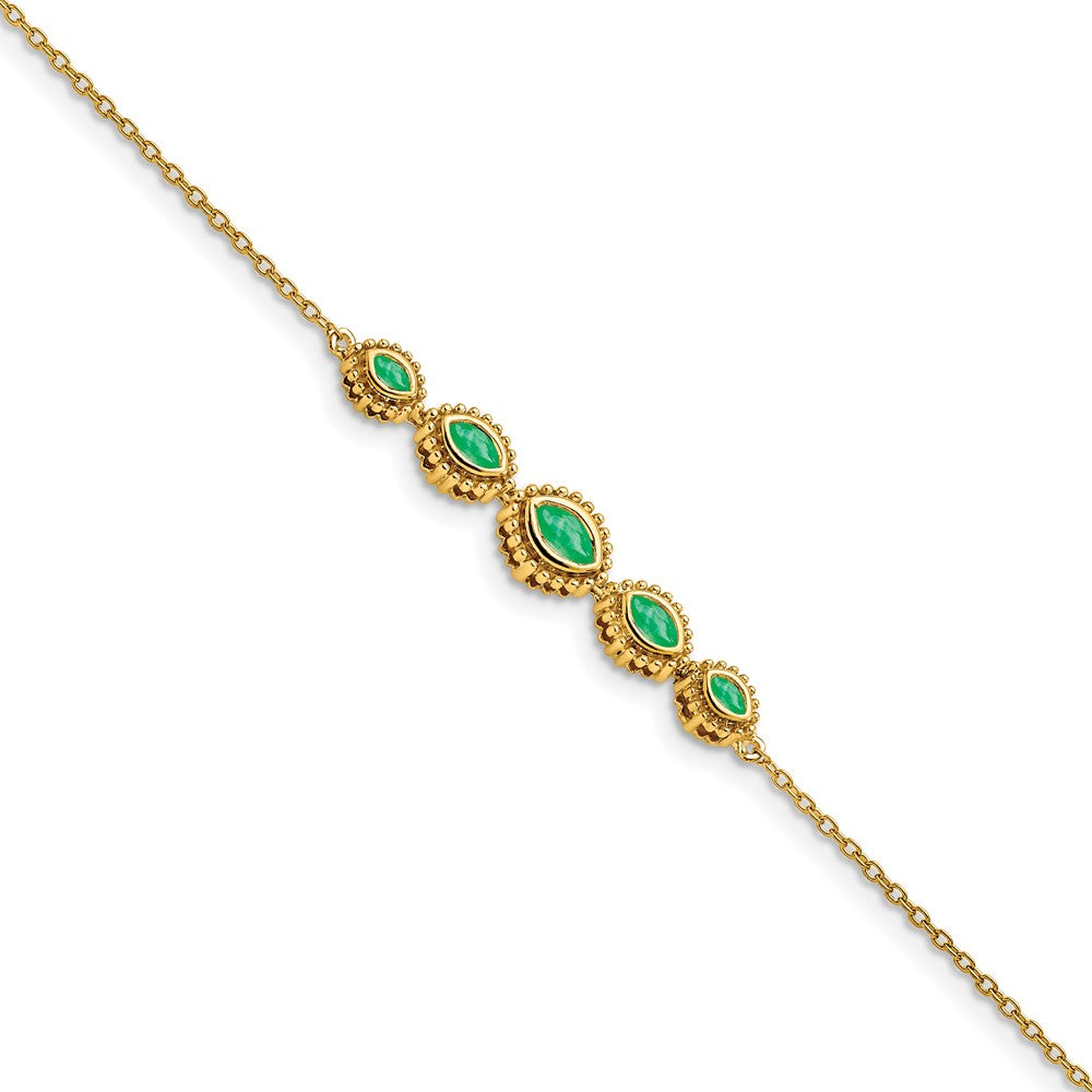 14k Marquise Emerald Bracelet