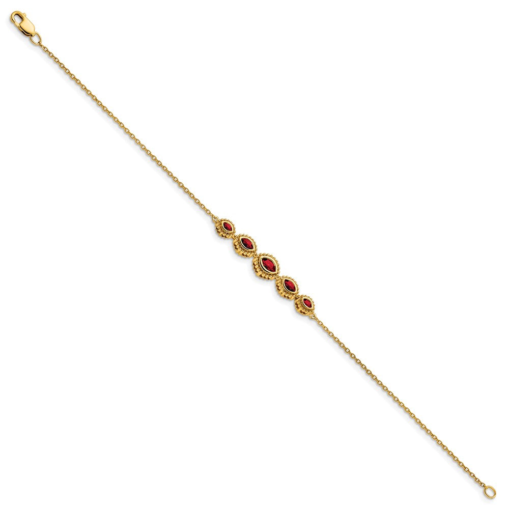 14k Marquise Garnet Bracelet