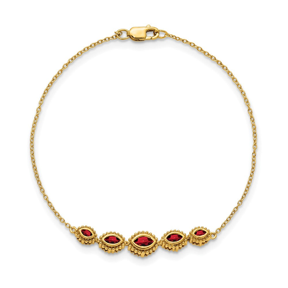 14k Marquise Garnet Bracelet